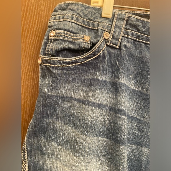 A.N.A. Woman New Approach Mid Rise Bootcut Flare Blue Jeans Pocket Bling 20W - Picture 5 of 10